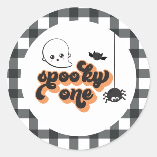 Griezelige Eén Halloween 1e Verjaardag Ronde Sticker (Voorkant)