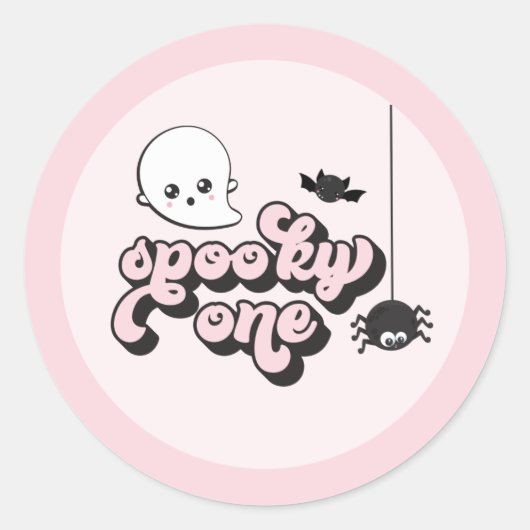 Griezelige Eén Halloween 1e Verjaardag Ronde Sticker (Voorkant)
