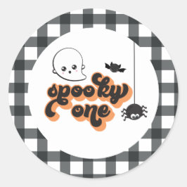 Griezelige Eén Halloween 1e Verjaardag Ronde Sticker