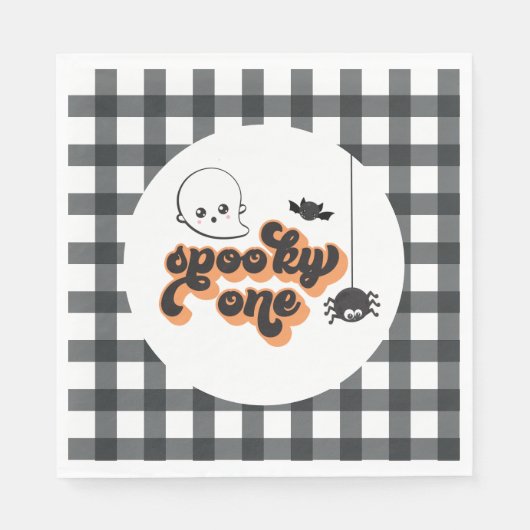 Griezelige Eén Halloween 1e Verjaardag Servet (Voorkant)