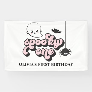 Griezelige Eén Halloween 1e Verjaardag Spandoek