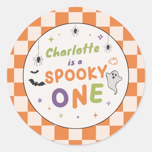 Griezelige Eén Halloween 1e Verjaardag Sticker (Voorkant)
