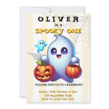 Griezelige Eén Halloween 1e Verjaardagsuitnodiging