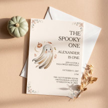 Griezelige Eén Halloween Eerste Verjaardagsuitnodi