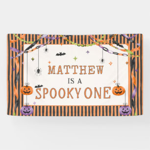 Griezelige Eén Halloween Geest 1e Verjaardagsuitno Spandoek