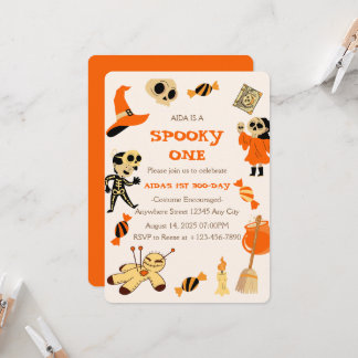 Griezelige Eén Halloween Verjaardagsuitnodiging Kaart