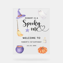 Griezelige Eén Halloween Welkom op de 1e Verjaarda