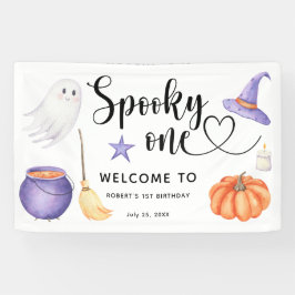 Griezelige Eén Halloween Welkom op de 1e Verjaarda Spandoek