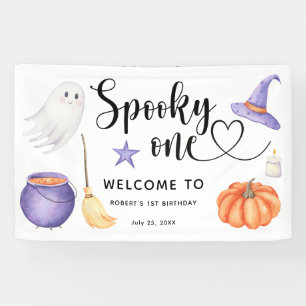 Griezelige Eén Halloween Welkom op de 1e Verjaarda Spandoek
