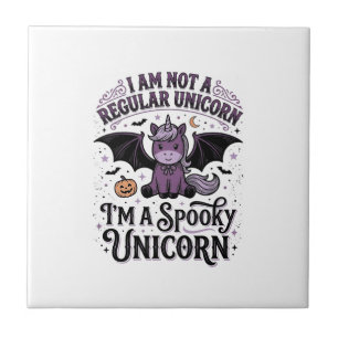 Griezelige Eenhoorn Halloween Vintage Gravure Shir Tegeltje