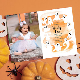Griezelige Eerste Halloween Verjaardagsfeestje Kaart