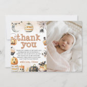 Griezelige Eerste Verjaardag Foto Bedankt Kaart (Voorkant)