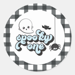 Griezelige Eerste Verjaardag Halloween Ronde Sticker
