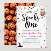 Griezelige Eerste Verjaardag Halloween Uitnodiging (Voorkant / Achterkant)