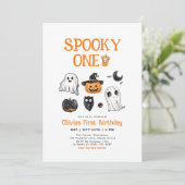 Griezelige eerste verjaardag met Halloween Kaart (Staand voorkant)