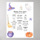 Griezelige Eerste Verjaardag Mijlpaal Verjaardag Poster (Voorkant)