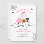 Griezelige eerste verjaardag van meisje met Hallow Kaart (Voorkant)