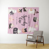 Griezelige eerste verjaardagsfeest voor meisjes me wandkleed (In Situ (horizontaal))