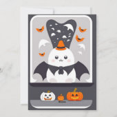 griezelige eerste verjaardagsuitnodiging feestdagenkaart (Achterkant)