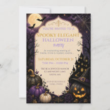 Griezelige Elegante Halloween Feest Uitnodiging
