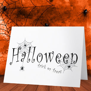Griezelige Elegantie: Halloween Spinnenweb Design Bedankkaart