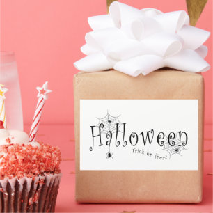 Griezelige Elegantie: Halloween Spinnenweb Design Rechthoekige Sticker