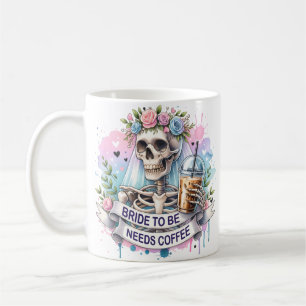 Griezelige Elegantie: Skelet Bruid Koffiemok