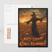 Griezelige en enge Halloween-vogelverschrikker-ans Briefkaart (Voorkant / Achterkant)