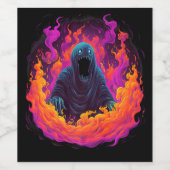 Griezelige en kleurrijke Demon Ghost Spirit Premiu Wijn Etiket (Enkel label)