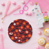 Griezelige en spookachtige rode Halloween Paper Bo Papieren Bordje (Feest)