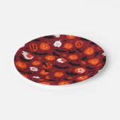 Griezelige en spookachtige rode Halloween Paper Bo Papieren Bordje (Gekanteld)