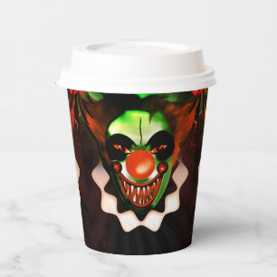 Griezelige enge boosaardige clown Halloween verjaa Papieren Bekers