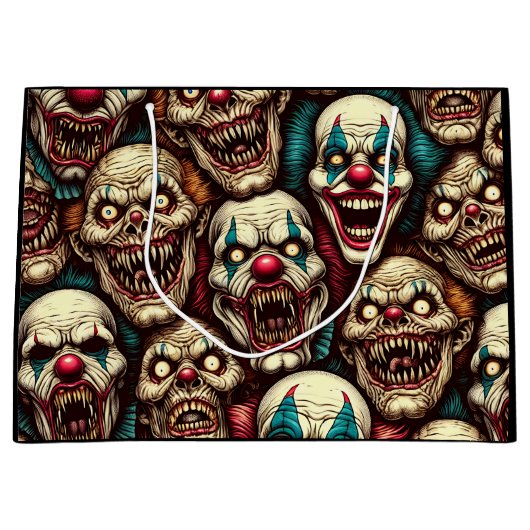 Griezelige enge clown zombie groot cadeauzakje (Voorkant)