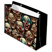 Griezelige enge clown zombie groot cadeauzakje (Voorkant Gekanteld)