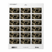 Griezelige Enge Geheime Schedel Halloween Etiket (Full Sheet)