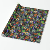 Griezelige enge Halloween spooky Cadeaupapier (Uitgerold)