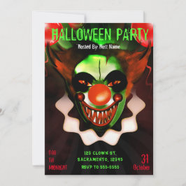 Griezelige enge kwaadaardige clown Halloween verja Kaart