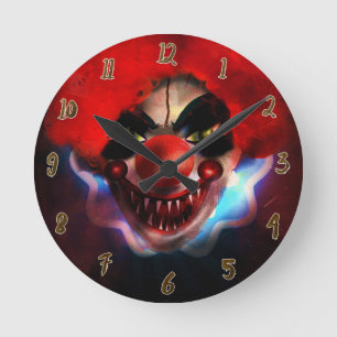 Griezelige Enge Moordenaar Clown Halloween Douane Ronde Klok