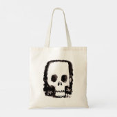 Griezelige Enge Schedel Halloween Tote Bag (Achterkant)