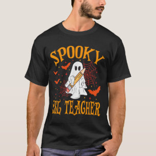 Griezelige ESL-leraar Geest Grappig Halloween Scho T-shirt