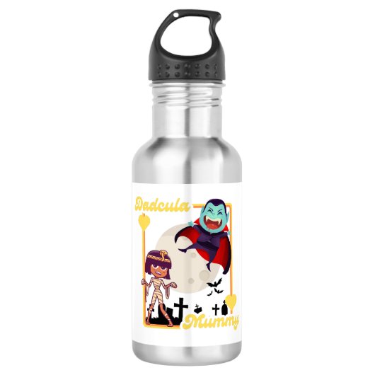 Griezelige Familie Halloween Waterfles (Voorkant)