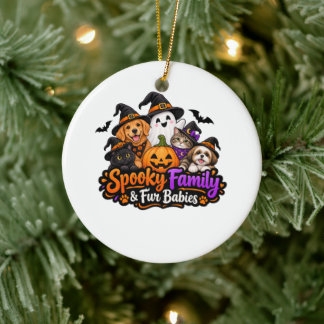 Griezelige Familie & Pels Babies Halloween | Mooie Keramisch Ornament
