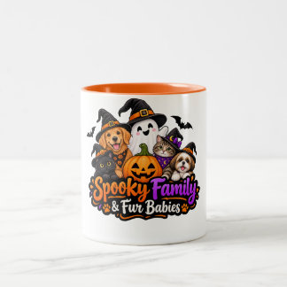 Griezelige Familie & Pels Babies Halloween | Mooie Tweekleurige Koffiemok