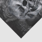 Griezelige Fantasy Gotische Raafrozen Schedels Tissuepapier (Detail)