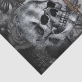 Griezelige Fantasy Gotische Raafrozen Schedels Tissuepapier (Detail)