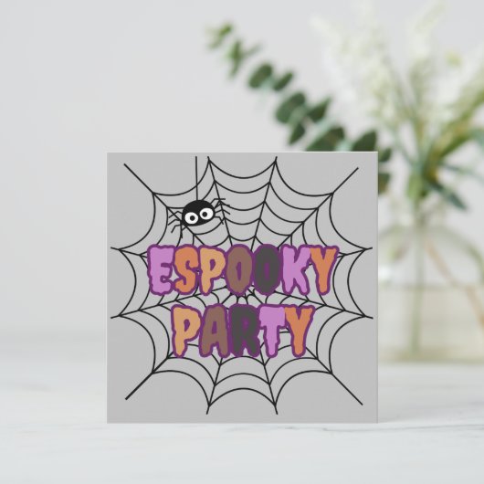Griezelige Feest Pret Griezels Spin Kaart (Staand voorkant)