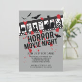 Griezelige Filmavond Filmstrip Halloween Feest Kaart (Staand voorkant)