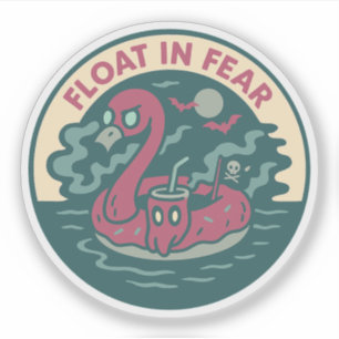 Griezelige Flamingo Piraat Pret Sticker