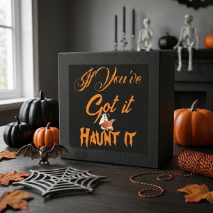 Griezelige Funky Citaten Halloween Ghost Feestje G Vierkante Sticker