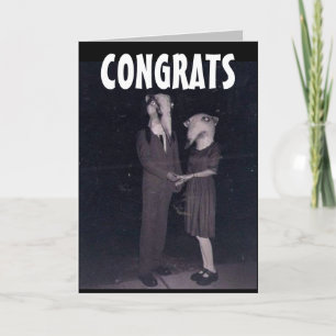 GRIEZELIGE FUNNIEKE HORROR TROUWKAART FELICITATIE KAART